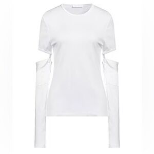 Helmut Lang long sleeve tshirt white top with cut outs Size Small